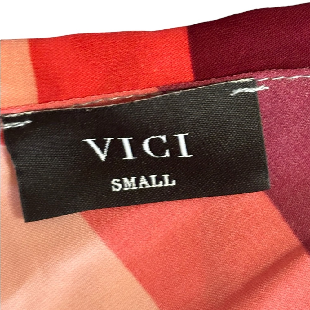 VICI One Shoulder Ruffle Rainbow Midi Dress small - Picture 16 of 16